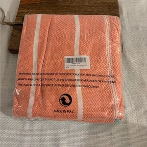 2 pack Turkish Beach Towels Coral and White Striped Oversized